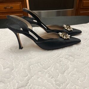 Manolo Blahnik Black Heels with Embellishments